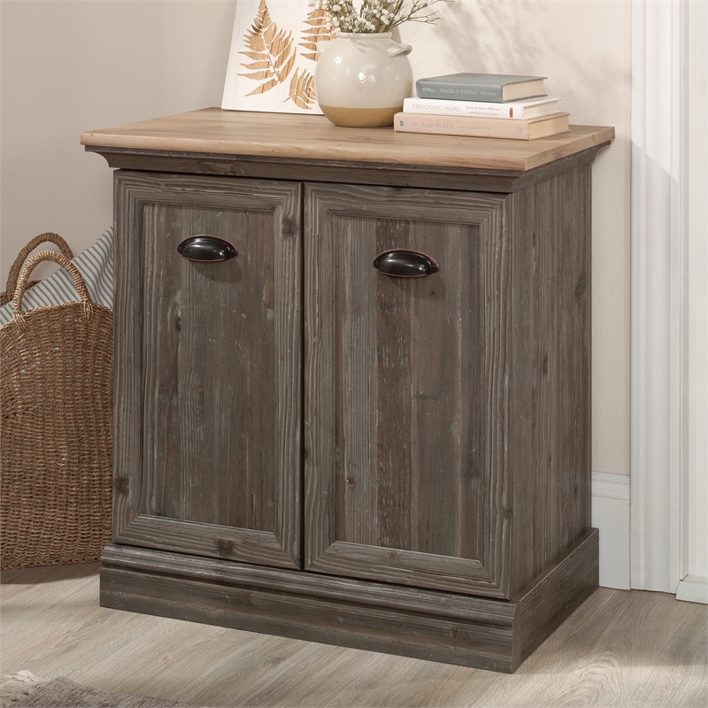 Sauder Sonnet Springs Engineered Wood Utility Stand in Pebble Pine Finish