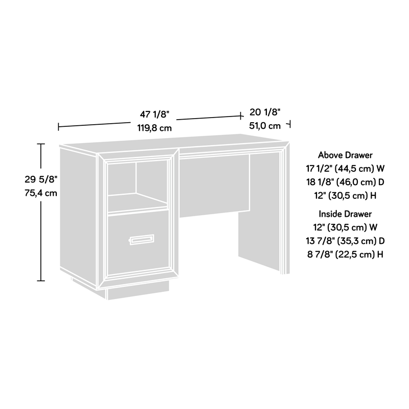 Sauder Hayes Garden Engineered Wood Desk in Ashen Oak Finish