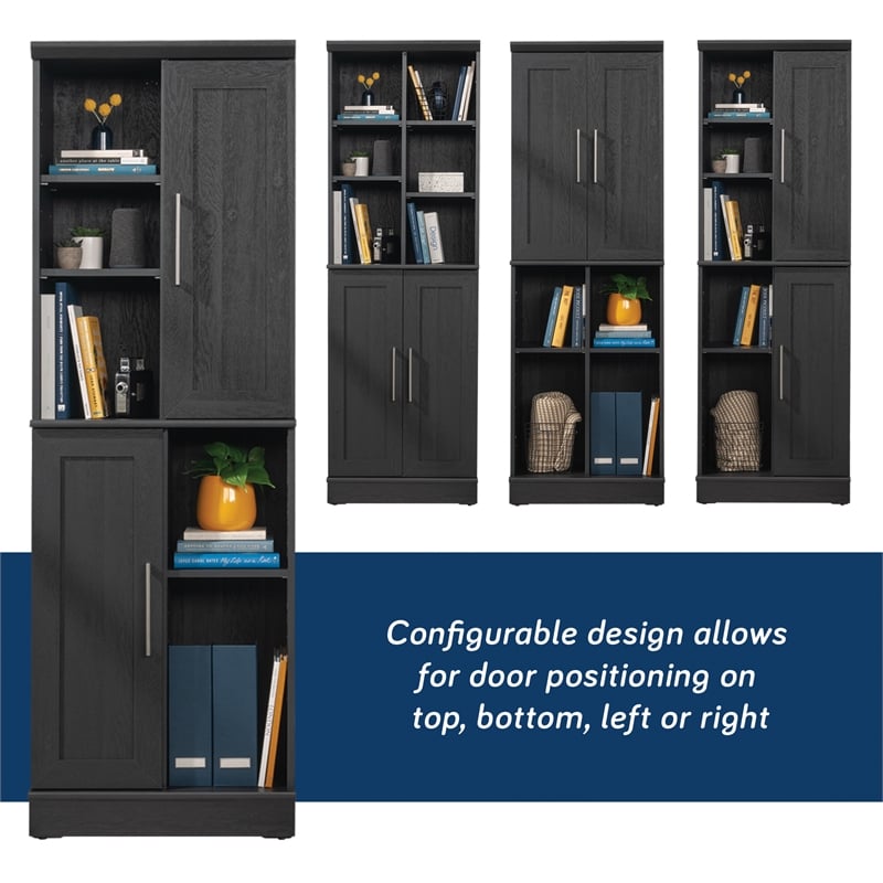 Sauder Homeplus Engineered Wood Storage Cabinet in Raven Oak Finish