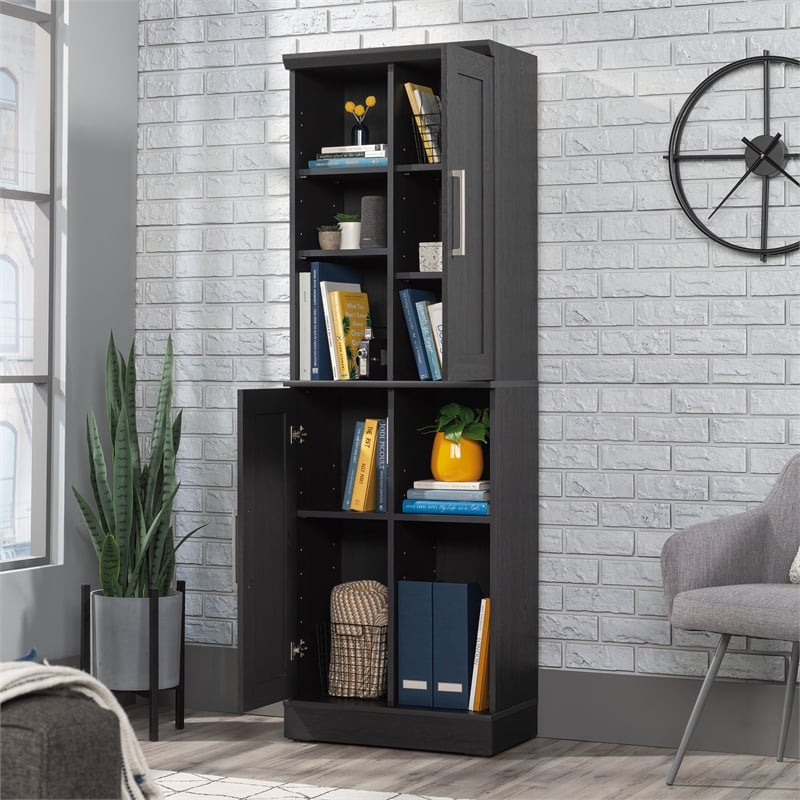 Sauder Homeplus Engineered Wood Storage Cabinet in Raven Oak Finish