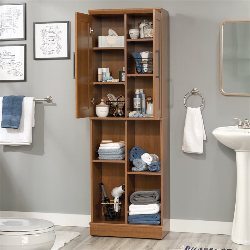 Sauder Homeplus Engineered Wood Storage Cabinet in Sienna Oak Finish