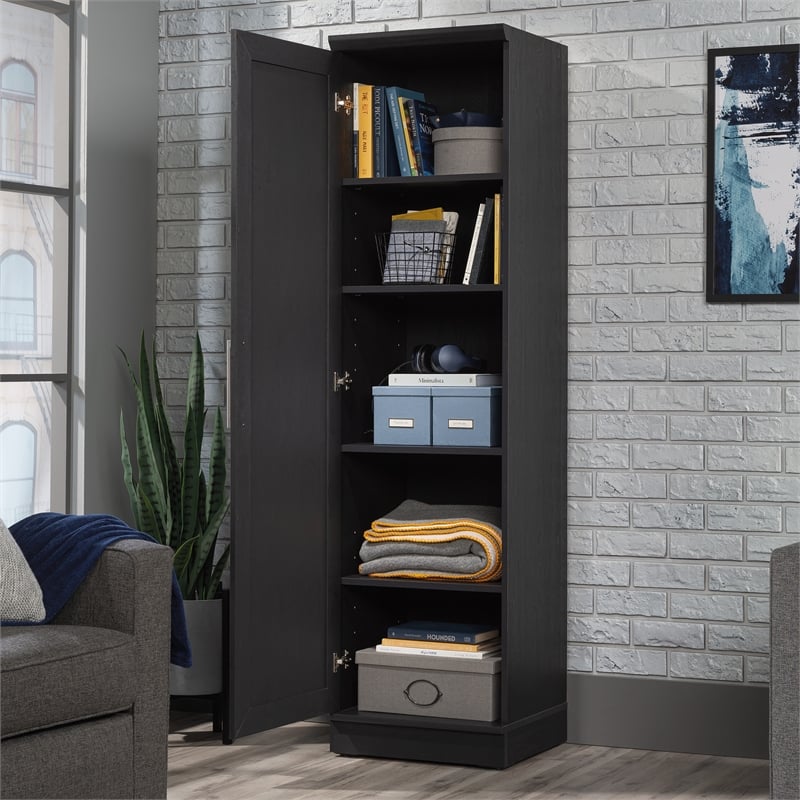 Sauder Homeplus Engineered Wood Single Door Pantry in Raven Oak Finish