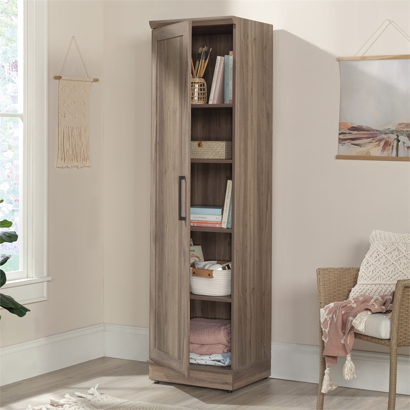 Sauder Homeplus Engineered Wood Single Door Pantry in Salt Oak Finish