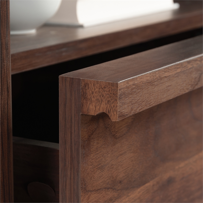Sauder Harvey Park Engineered Wood Credenza in Grand Walnut Finish