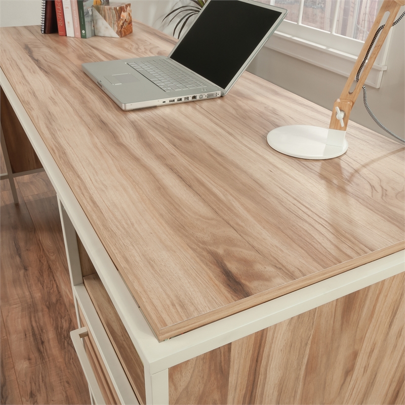Sauder Nova Loft Engineered Wood L-Desk in Kiln Acacia/Brown Finish