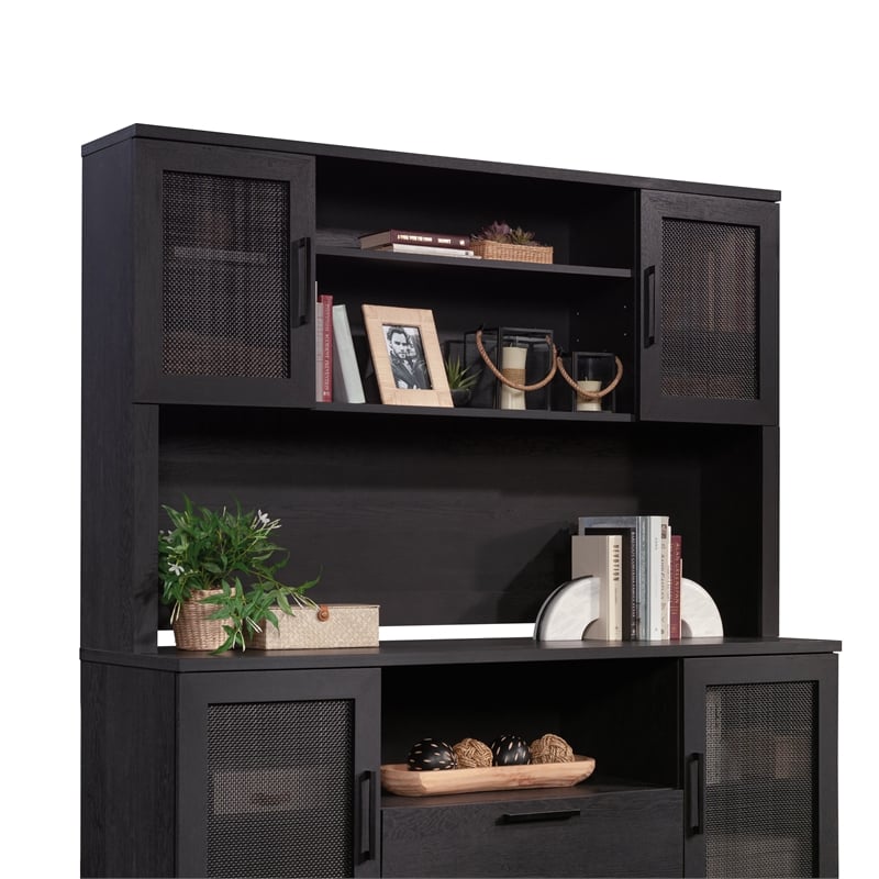 Sauder Tiffin Line Engineered Wood Large Hutch in Raven Oak Finish