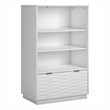 Sauder Morgan Main Contemporary Engineered Wood Bookcase with Drawer in White