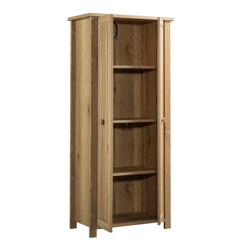 Sauder Hillmont Farm Engineered Wood Storage Cabinet in Timber Oak