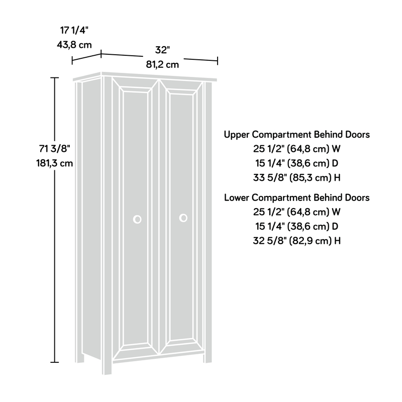 Sauder Hillmont Farm Engineered Wood Storage Cabinet in Timber Oak