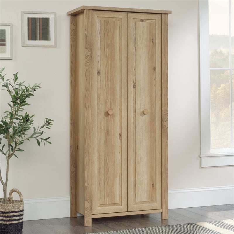Sauder Hillmont Farm Engineered Wood Storage Cabinet in Timber Oak