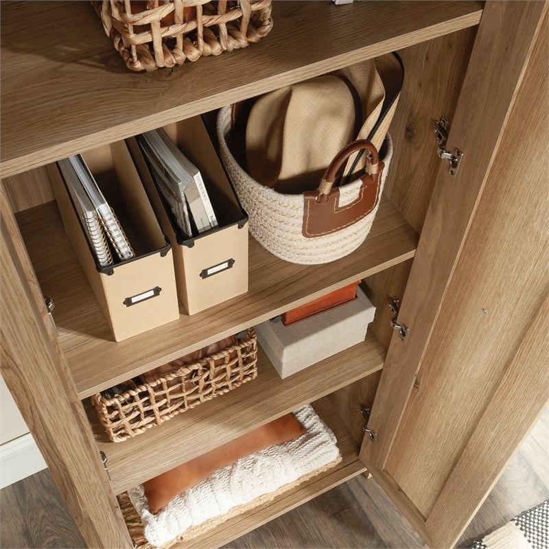 Sauder Hillmont Farm Engineered Wood Storage Cabinet in Timber Oak