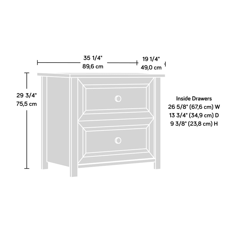Sauder Hillmont Farm 2-Drawer Engineered Wood Lateral File in Timber Oak