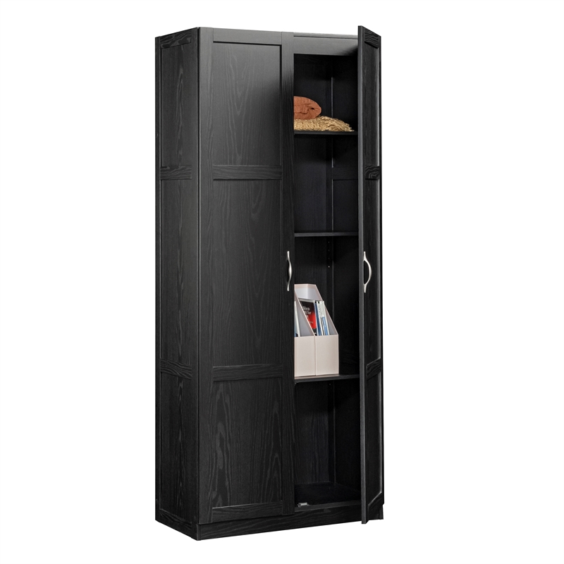 Sauder Select Engineered Wood Storage Cabinet in Black Finish