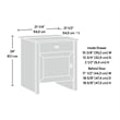 Sauder Cottage Road Engineered Wood BotStop Side Table in Soft White Finish