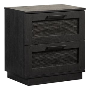 sauder tiffin line engineered wood night stand in raven oak finish