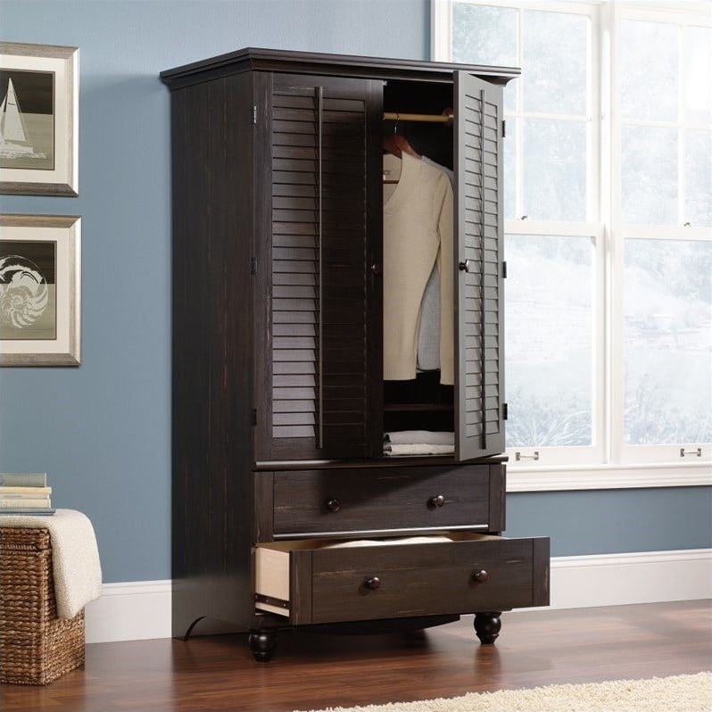 Sauder Harbor View Armoire in Antiqued Paint   401322