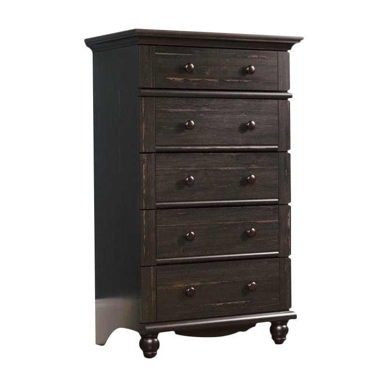 Sauder Harbor View 5 Drawer Chest In Antiqued Paint 401323