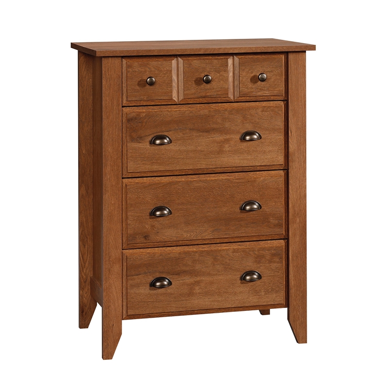 Sauder Shoal Creek Engineered Wood 4 Drawer Chest in Oiled Oak
