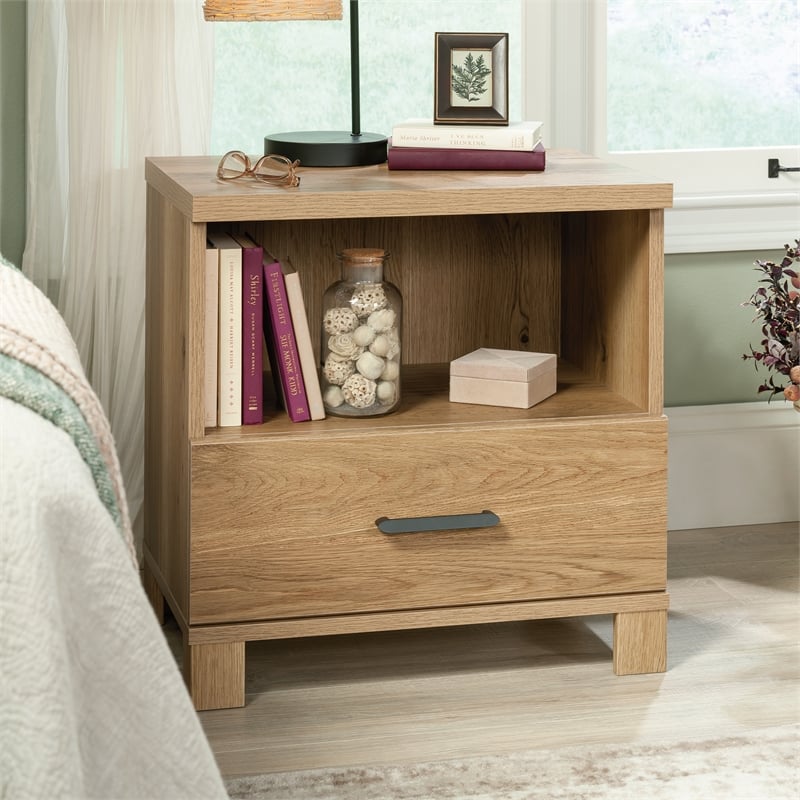 Sauder Rosedale Ranch Engineered Wood Night Stand in Timber Oak Finish