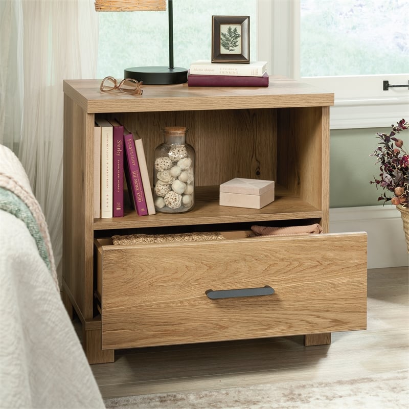 Sauder Rosedale Ranch Engineered Wood Night Stand in Timber Oak Finish