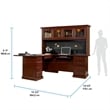 Sauder Heritage Hill Engineered Wood L-Desk with Hutch in Classic Cherry Finish