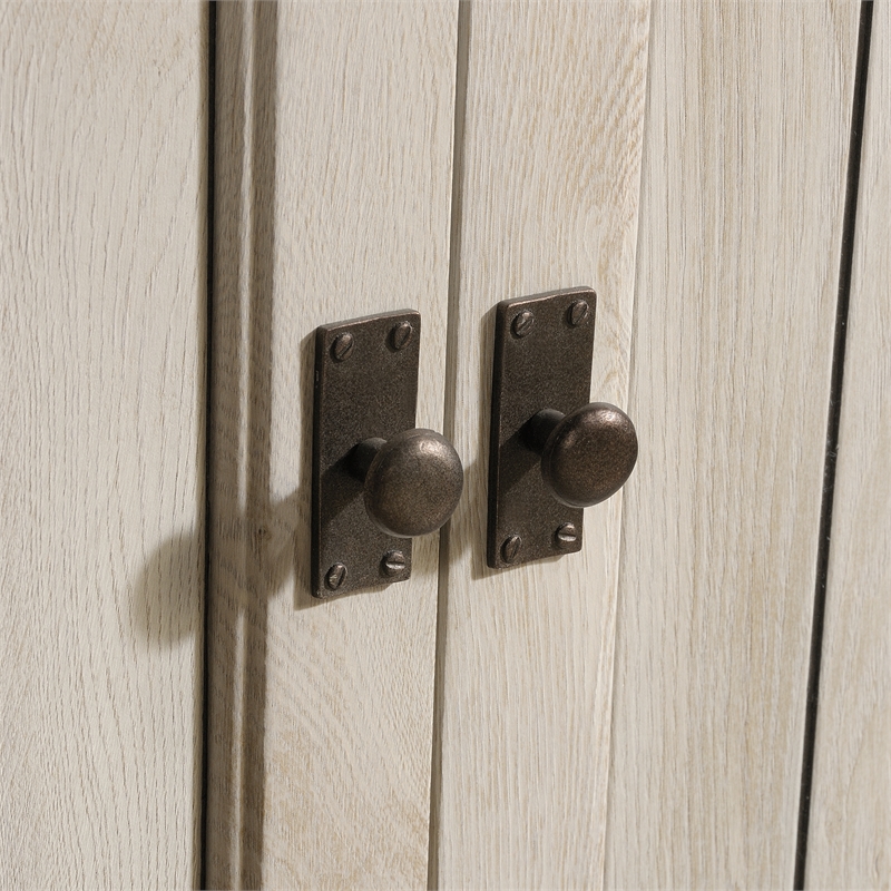 Sauder Costa Engineered Wood Library with Hutch in Chalked Chestnut Finish