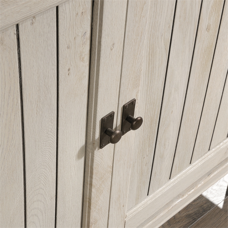 Sauder Costa Engineered Wood Library with Hutch in Chalked Chestnut Finish