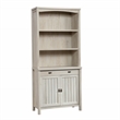 Sauder Costa Engineered Wood Library with Hutch in Chalked Chestnut Finish
