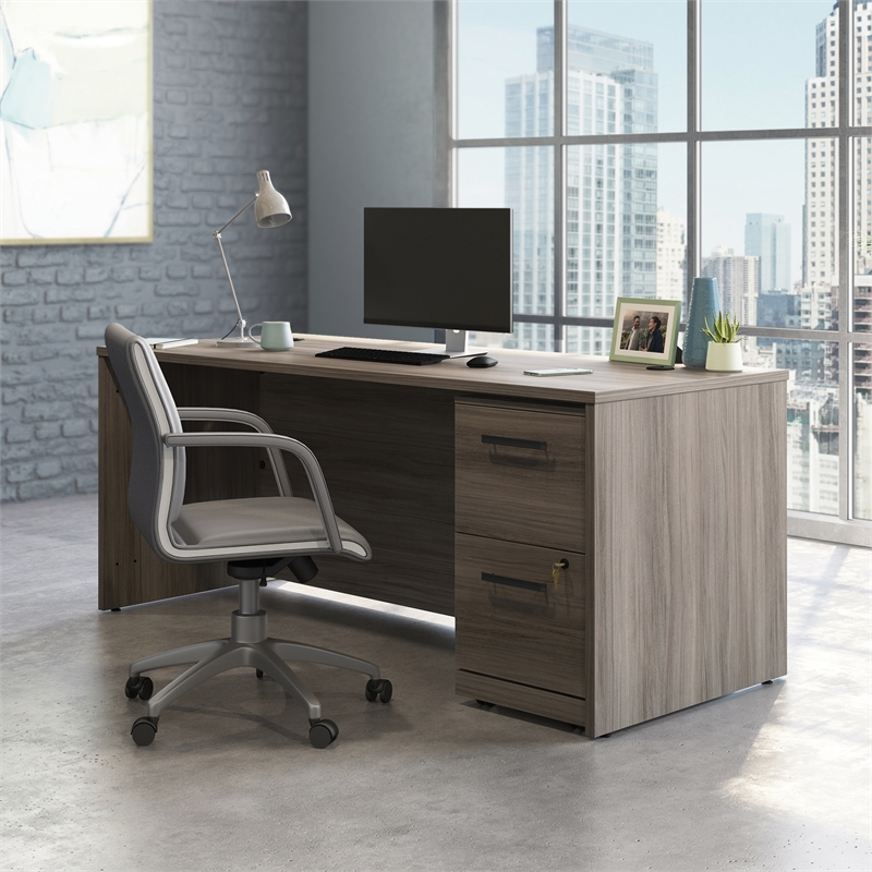 Sauder Affirm Engineered Wood 72 x 30 Desk and Mobile File in Hudson Elm
