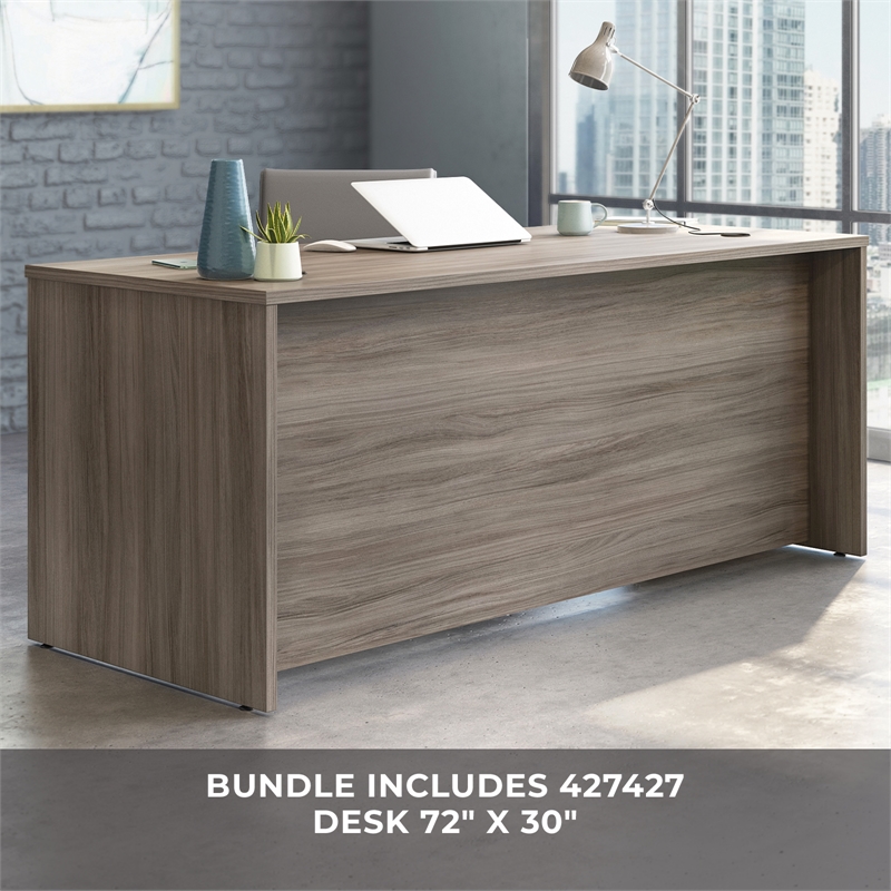 Sauder Affirm Engineered Wood 72 x 30 Desk and Mobile File in Hudson Elm