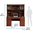 Sauder Heritage Hill Engineered Wood Desk with Hutch in Classic Cherry Finish