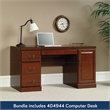 Sauder Heritage Hill Engineered Wood Desk with Hutch in Classic Cherry Finish