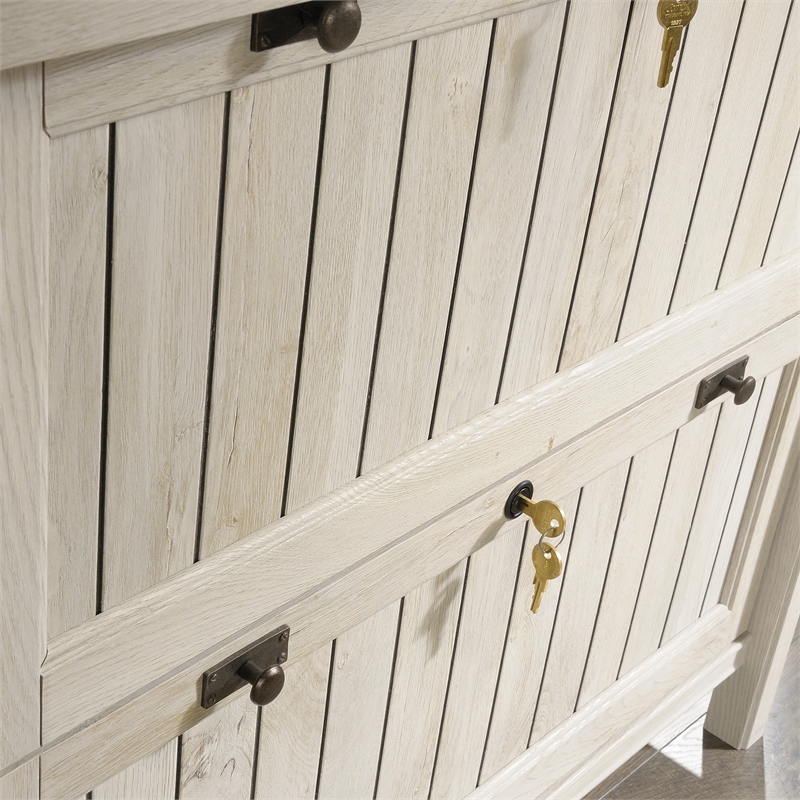 Sauder Costa Engineered Wood Lateral File with Hutch in Chalked Chestnut Finish