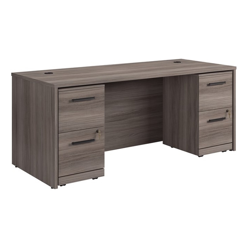 Sauder Affirm Engineered Wood 72 x 30 Desk and Mobile File Suite in Hudson Elm