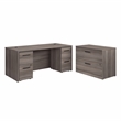 Sauder Affirm Engineered Wood Desk/Mobile File/Lateral File Bundle in Hudson Elm