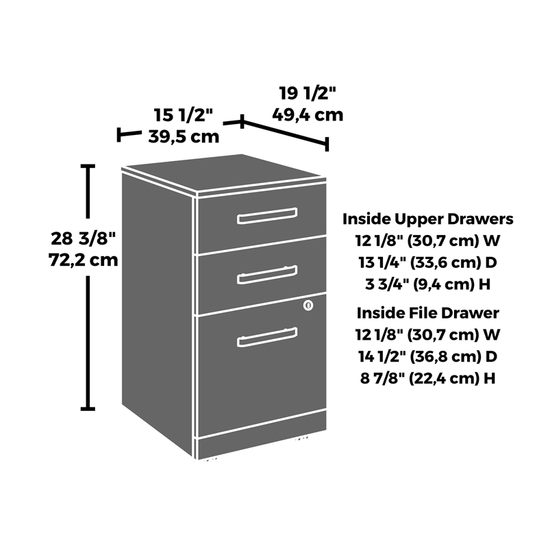 Affirm 60 inch Desk 3 Drawer Ped in a Noble Elm Finish