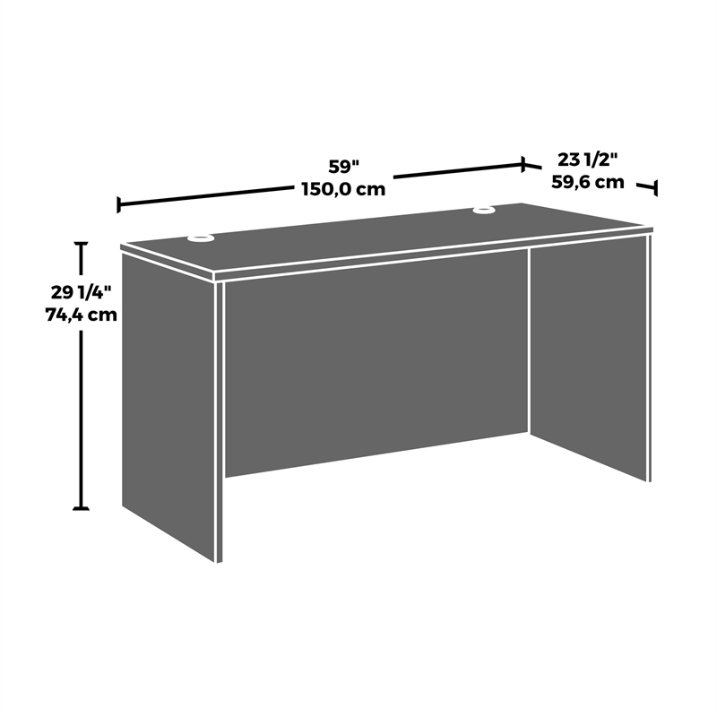 Affirm 60 inch Desk 3 Drawer Ped in a Noble Elm Finish