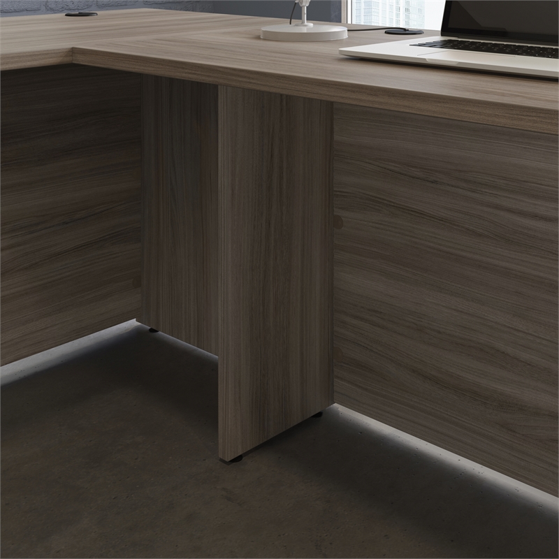 Sauder Affirm Engineered Wood L-Shaped Home Office Desk in Hudson Elm