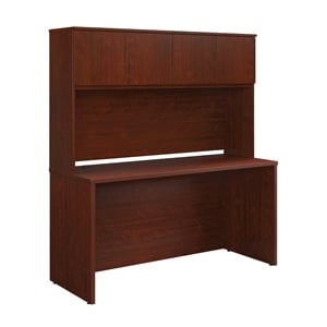 Sauder Affirm Engineered Wood Office Desk with Hutch Set in Classic Cherry