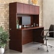 Sauder Affirm Engineered Wood Office Desk with Hutch Set in Classic Cherry