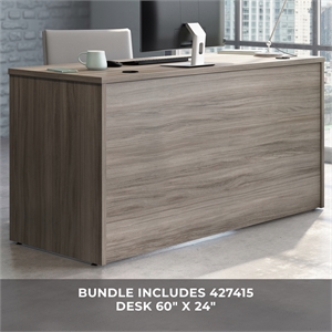 Sauder OfficeWorks Affirm 60&quot Hudson Elm Finish Desk & Return