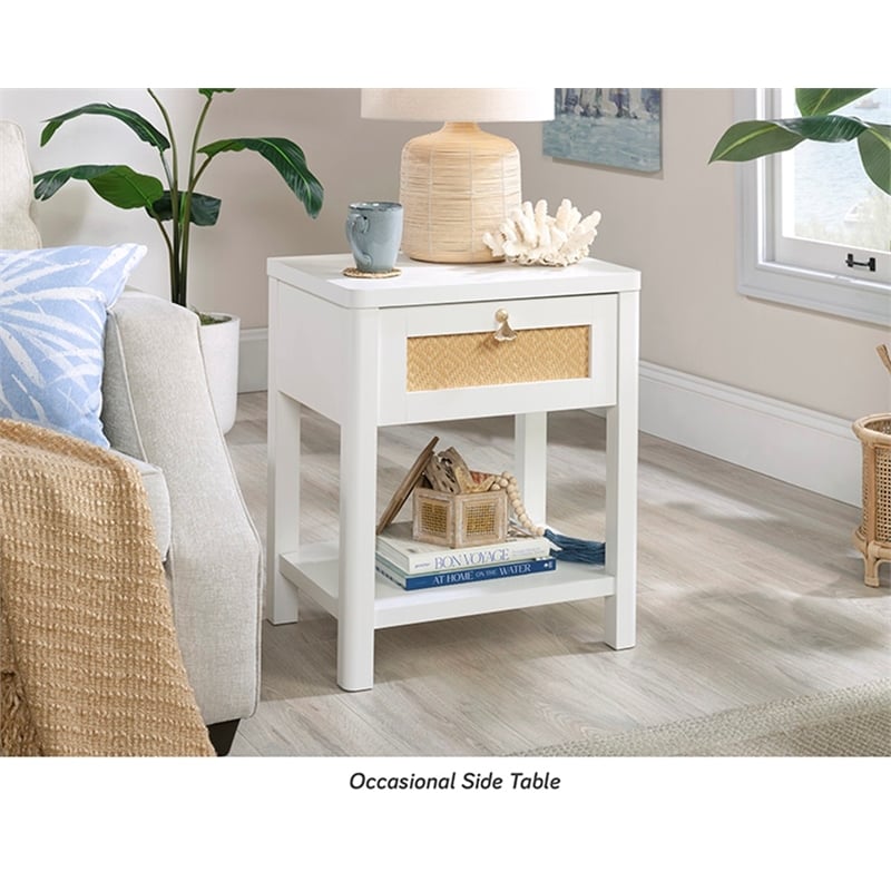 Sauder Isabella Isle Engineered Wood Bedroom Nightstand in White