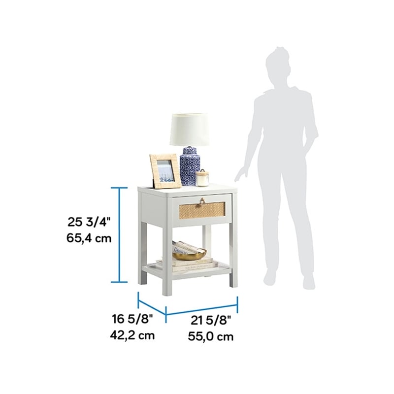 Sauder Isabella Isle Engineered Wood Bedroom Nightstand in White