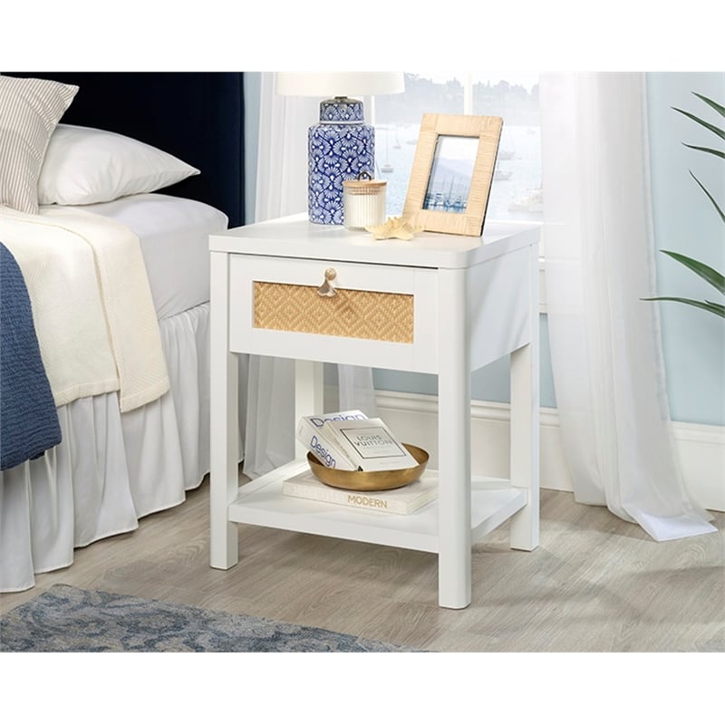 Sauder Isabella Isle Engineered Wood Bedroom Nightstand in White