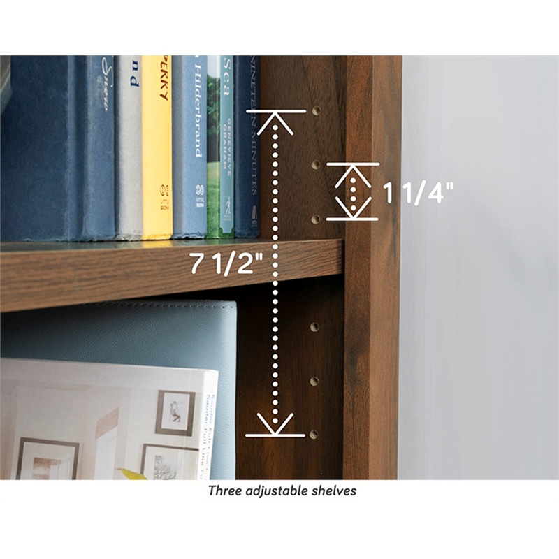 Sauder Miscellaneous Storage Engineered Wood Bookcase in Grand Walnut