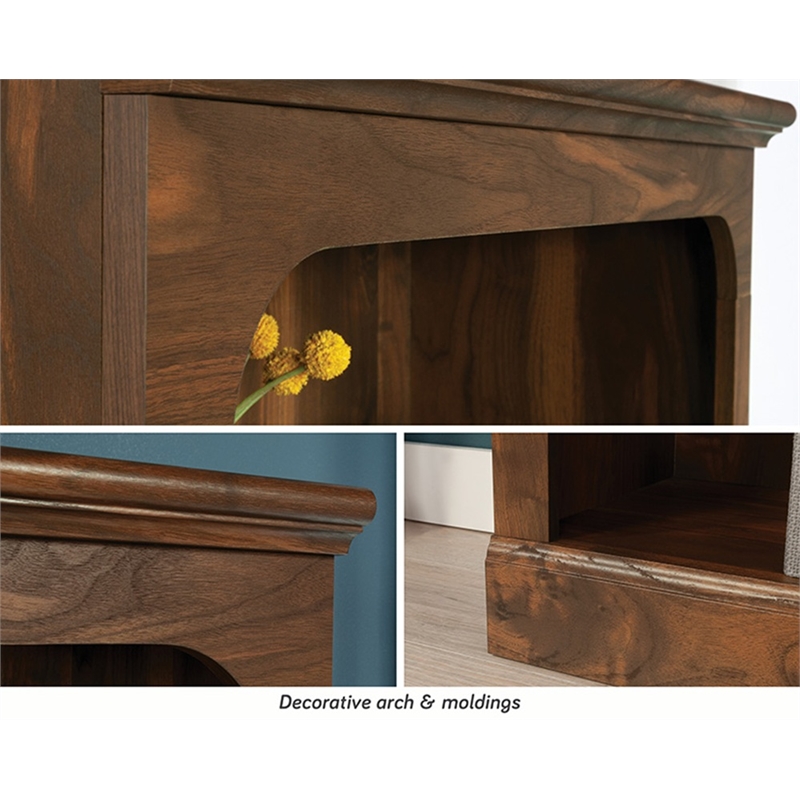 Sauder Miscellaneous Storage Engineered Wood Bookcase in Grand Walnut