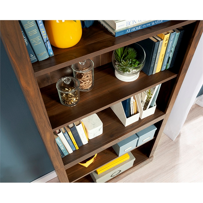 Sauder Miscellaneous Storage Engineered Wood Bookcase in Grand Walnut