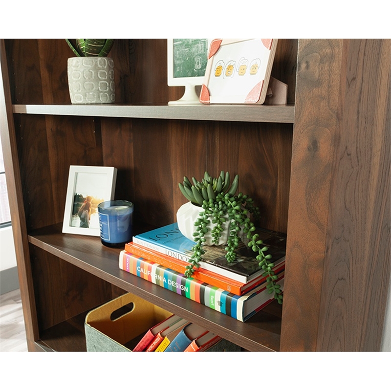 Sauder Miscellaneous Storage Engineered Wood Bookcase in Grand Walnut