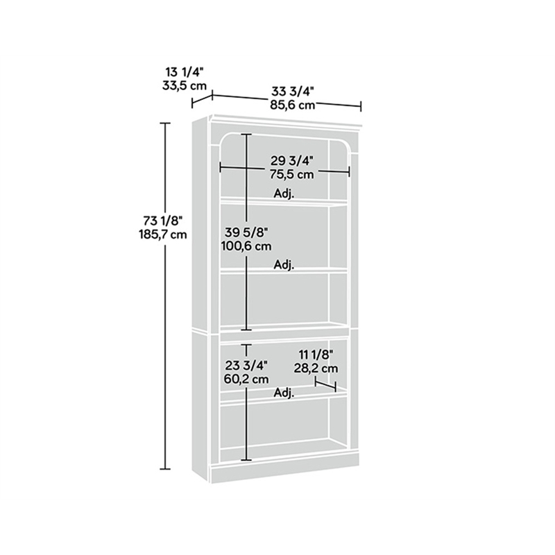 Sauder Miscellaneous Storage Engineered Wood Bookcase in Grand Walnut