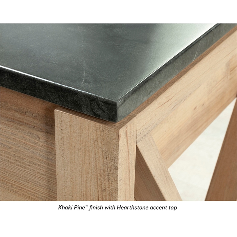 Sauder Newberry Lane Engineered Wood L-Shaped Desk in Khaki Pine